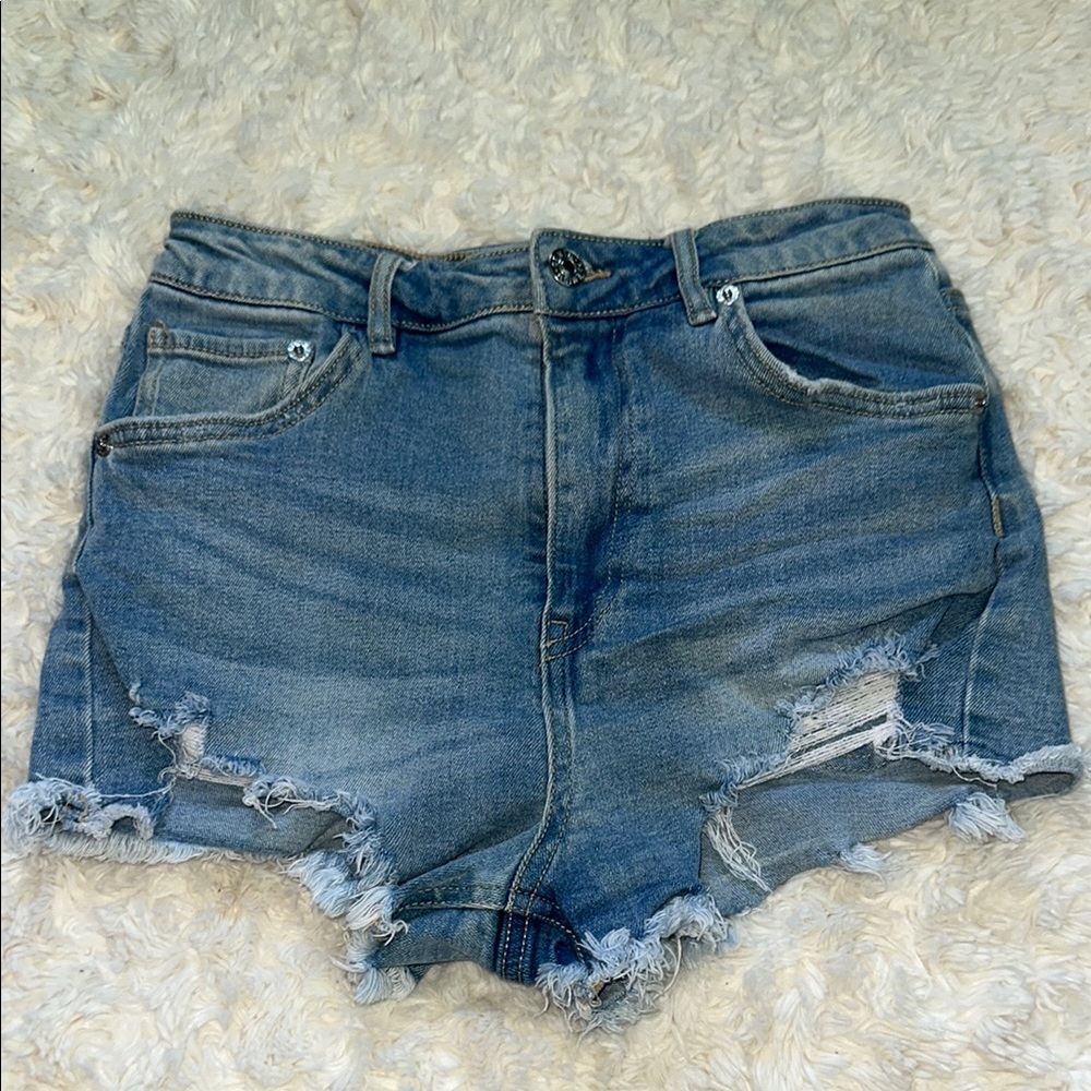 Distressed Denim Shorts